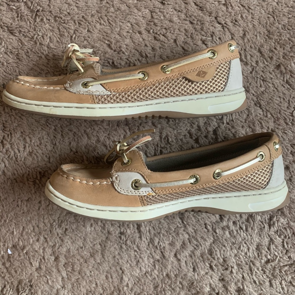 Sperry Anglefish Women’s Boat Shoe Gold and Tan